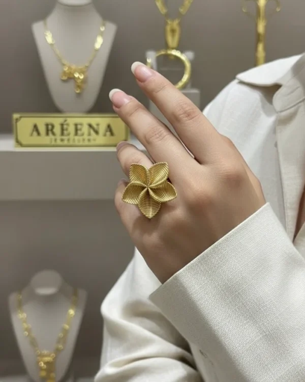 Flora Ring – Anti-Tarnish, Golden, Adjustable Fit
