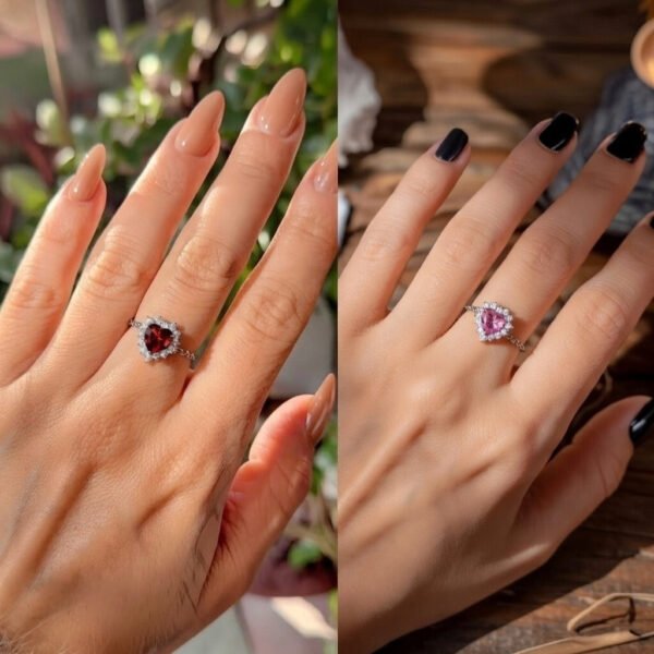 Red Sovereign And Pink Rosalía Value Combo - Silver Color Chain